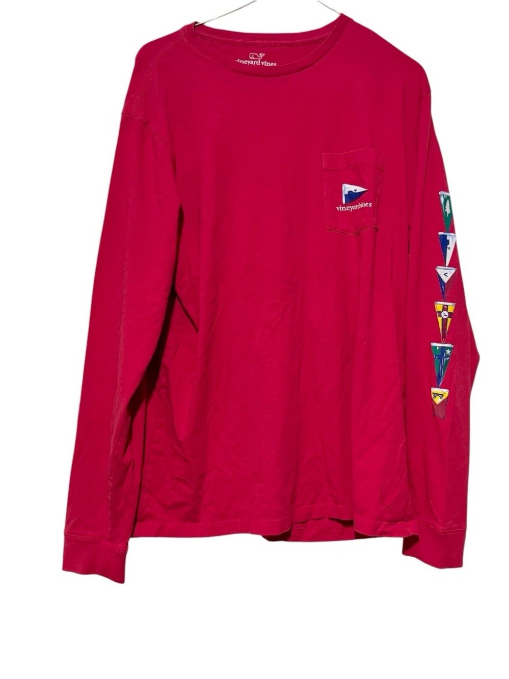 Vineyard Vines Nautical Pennants Long Sleeve Pocket Tee